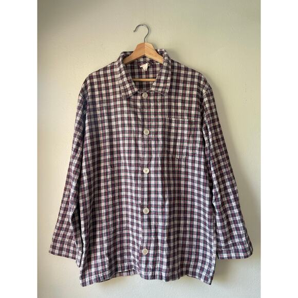 J.Crew Oversized Plaid Flannel Button-Down – Size Small - Picture 1 of 8
